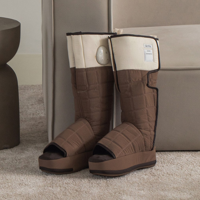 현대큐밍 쉐이퍼 마사지부츠 발바닥마사지기 발마사지기 종아리마사지기, 다크브라운, HQ1C301Z0F