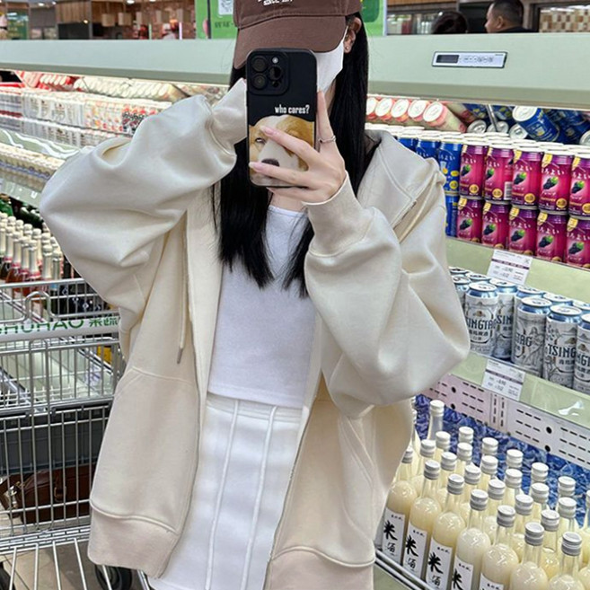 cammello 여성 오버핏 데일리 도톰 후드집업 가을 겨울 아우터 빅사이즈