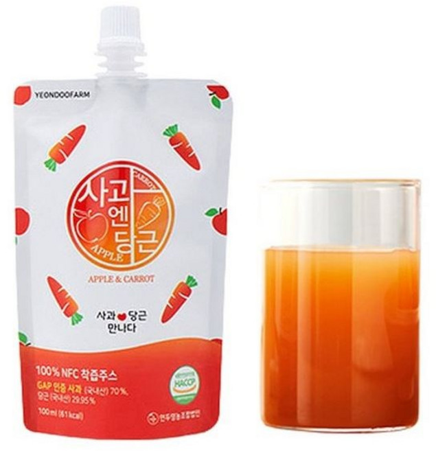 아빠의주스 찢어먹는 사과엔당근즙, 100ml, 40개