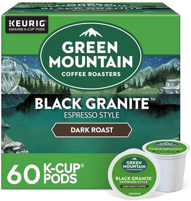 Green Mountain Coffee Roasters 수마트라 리저브 커피 큐리그 1인용 K컵 포드 다크 로스트 32개, 블랙 화강암, 10개(6팩)