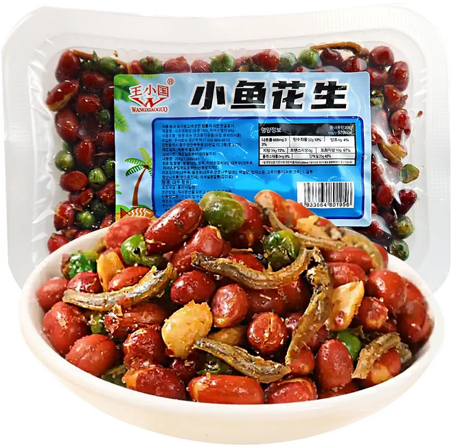 (배터짐) 맥주안주 특미 멸치땅콩 완두콩 샤오위화성 (일요일&당일발송) 실온, 10개, 208g - 쿠팡