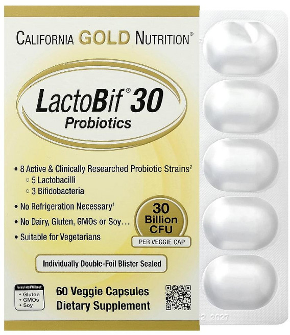 아이허브 락토 LactoBif 30 유산균 프로바이오틱 300억CFU 60캡슐, 60회분, 1개