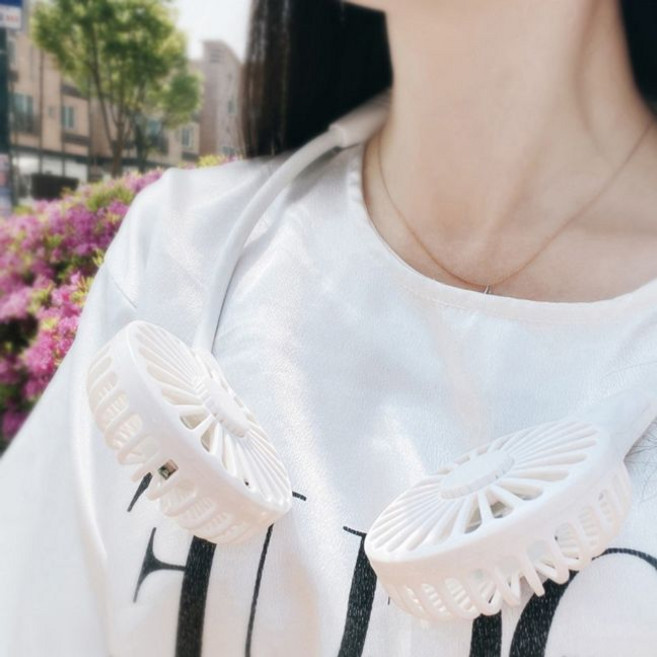 멀티스포츠 LED 휴대용 넥밴드 선풍기, 선택_블랙