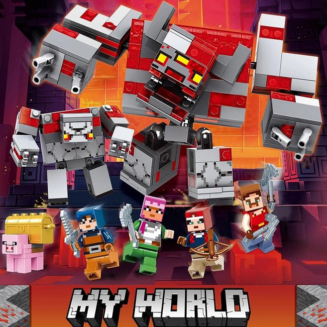 마인크래프트 호환 블럭 선물 요새 완구 조립 어린이 블록 브릭 연말, 미드나잇레드스톤암호