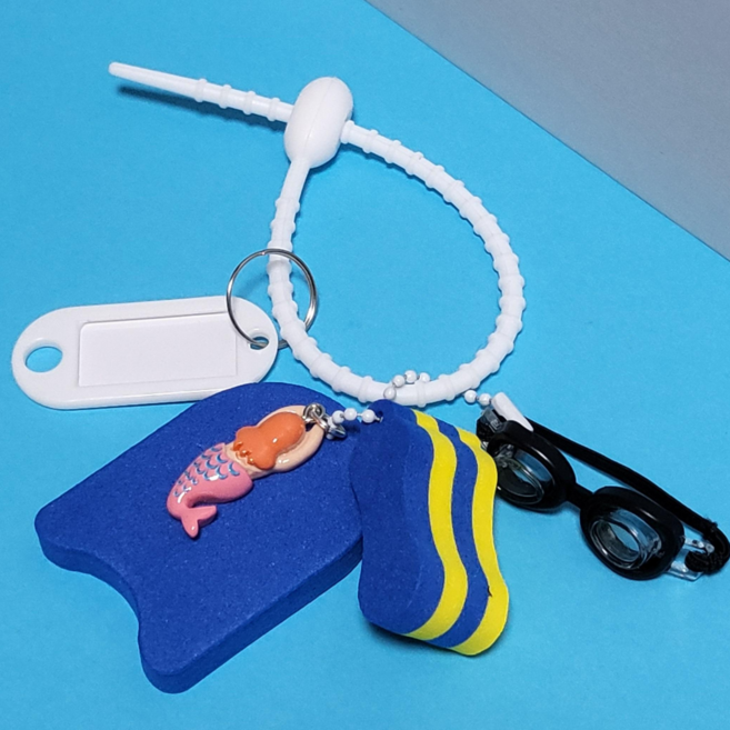 올데이오브제 수영키링 킥판 풀부이 수영가방키링 풀세트, 1개, F Type:인어소녀