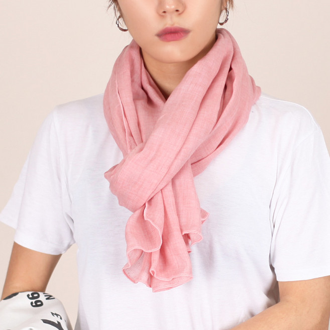 미디엄템포 부드럽고 네추럴한 사계절 무지 롱 스카프 피그먼트 브리즈 / 국내제작 면 레이온 소재로 부드럽고 피부에 편안 봄 가을 검정 블랙 스카프