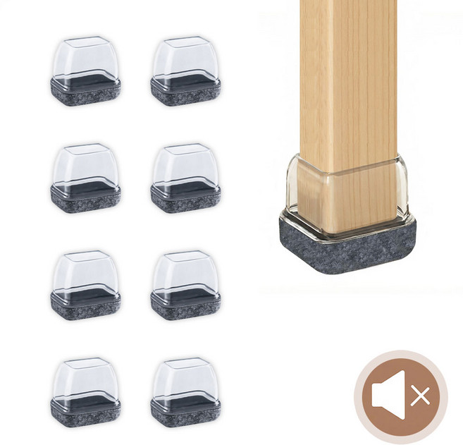 리플랜 미끄럼방지 의자 발커버, 8개, 그레이