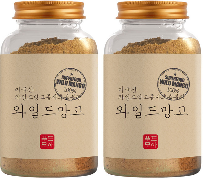 헬스앤푸드 100% 미국산 와일드망고 씨앗 분말 가루 150g, 2개