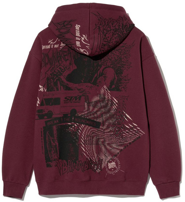 BROWNBREATH SPREAD IT OUT HOODIE - BURGUNDY