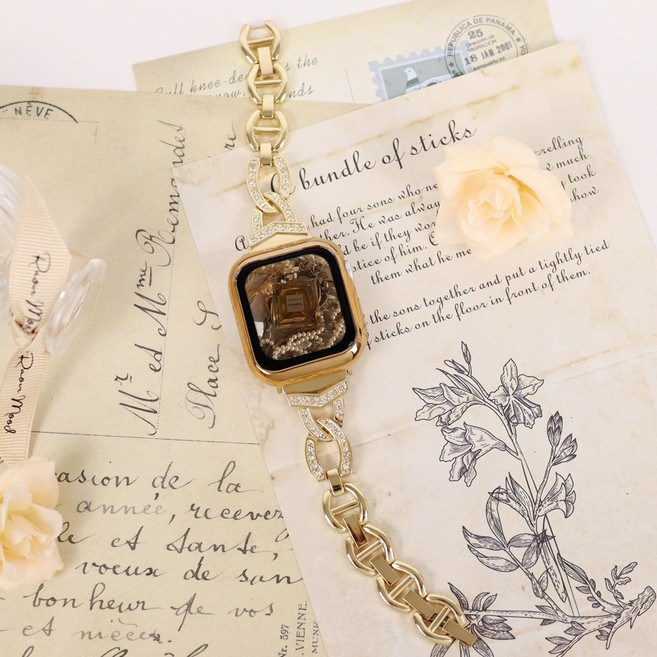 오르몽트 애플워치 V큐빅 브레이슬릿 메탈 스트랩 밴드 시계줄 줄질 11 10 9 8 7 6 SE3 SE2 5 4 3 2 1 호환, 41/40/38mm