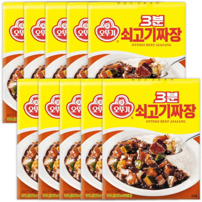 오뚜기 3분 쇠고기짜장, 10개, 200g