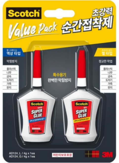 스카치 순간접착제 멀티팩 액상타입 + 젤타입 세트, 1세트