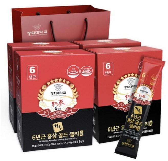 경희장생 6년근 홍삼 골드 젤리스틱 4세트(15g 30포*4) 부모님선물 Ra, 15g, 120개