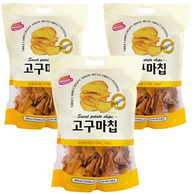 데일리포켓 고구마칩, 400g, 3개