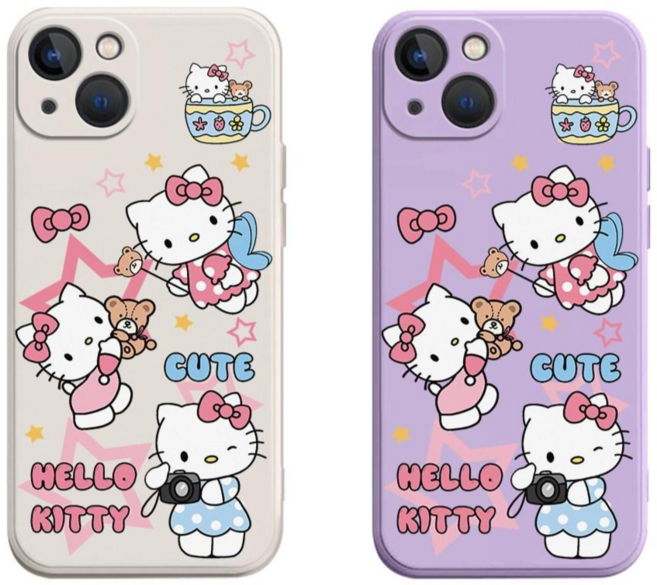반짝이는 별 헬로키티 아이폰갤럭시 실리콘 휴대폰 케이스