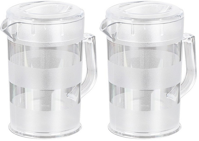 고강도 예쁜 PC 물포트 카페 업소용 식당 워터포트 냉장고 물병, 2개, 1000ml