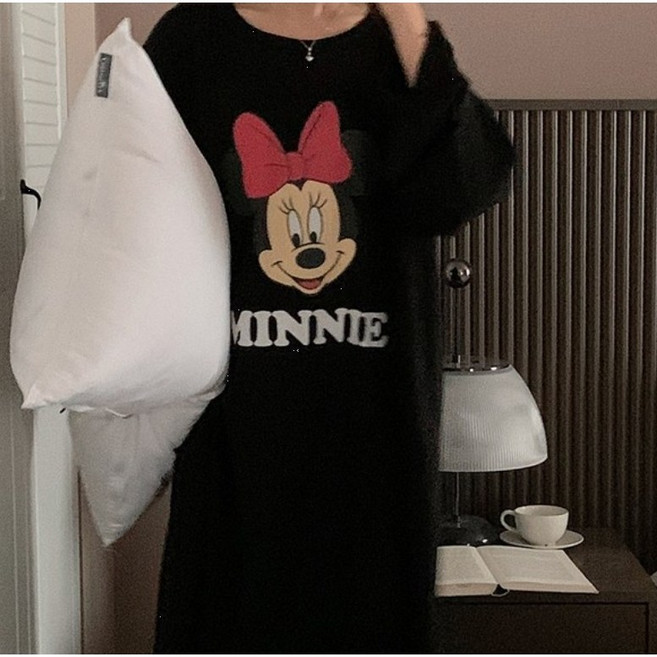 뽀솜 [디즈니정품] 찰랑 미니 반팔 롱원피스 잠옷 홈웨어 4color