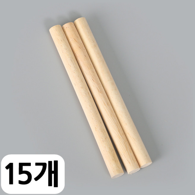 나무(우드) 스틱 / 마크라메 나무봉 나무막대, 15개, 15cm