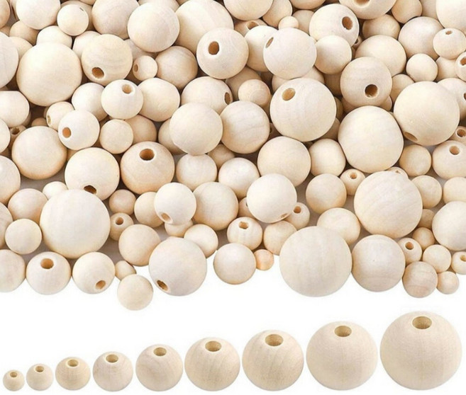 Themoreshop 나무구슬 원목 우드 팔찌 구슬 6-14mm, 1개