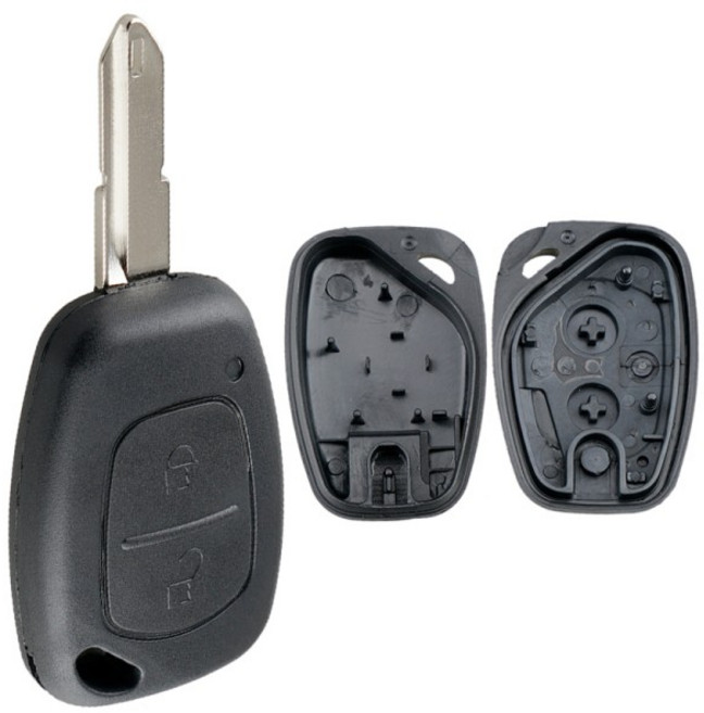 자동차 원격 키 쉘 Kangoo Renault Traffic Master Vivaro용 206 언컷 블레이드 교체 2 단추 케이스, 01