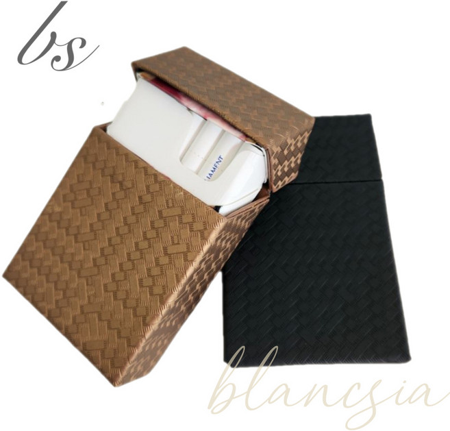 [블랑시아] 원터치 담배 케이스 일반형 슬림형 PU가죽케이스