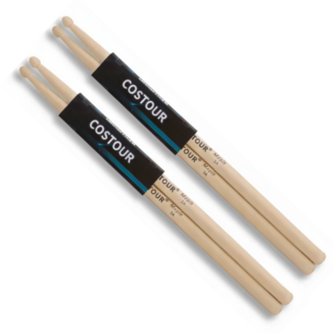 글로우포레 연습에 좋은 메이플 목재 5a 드럼 스틱 2개 2세트, 1개, 내츄럴