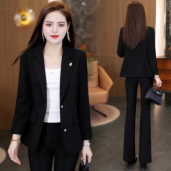 高級感氣質黑色西服短外套女春秋款2025時尚職業裝新款小西裝上衣