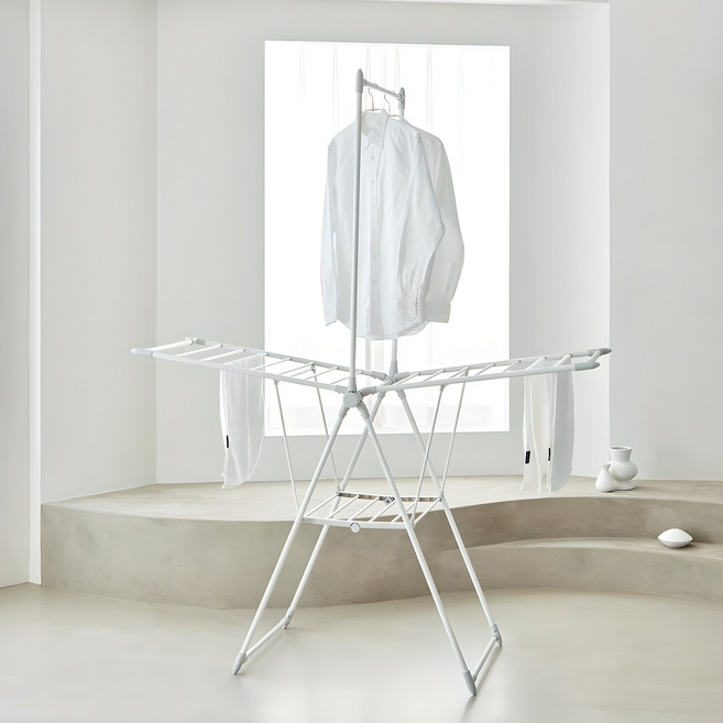 한샘 양날개 프레쉬 건조대, 크림화이트 + 라이트그레이