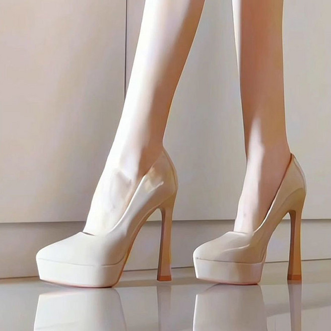 FANSYLI 가보시 힐 12cm 드레스 힐 심플 통근 구두 패션 뾰족 힐 공연 힐 X2509S12