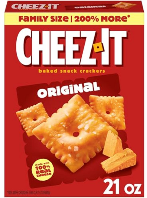 치즈잇 치즈 크래커 구운 스낵 크래커 점심 스낵 패밀리 Cheez-It Cheese Crackers Baked Snack Crackers Lunch Snacks Fami, 595.34g, 1개