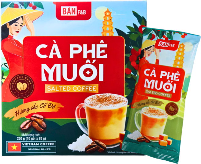 베트남 전통 소금 커피 BanF&B, 1개, 10개입, 180g