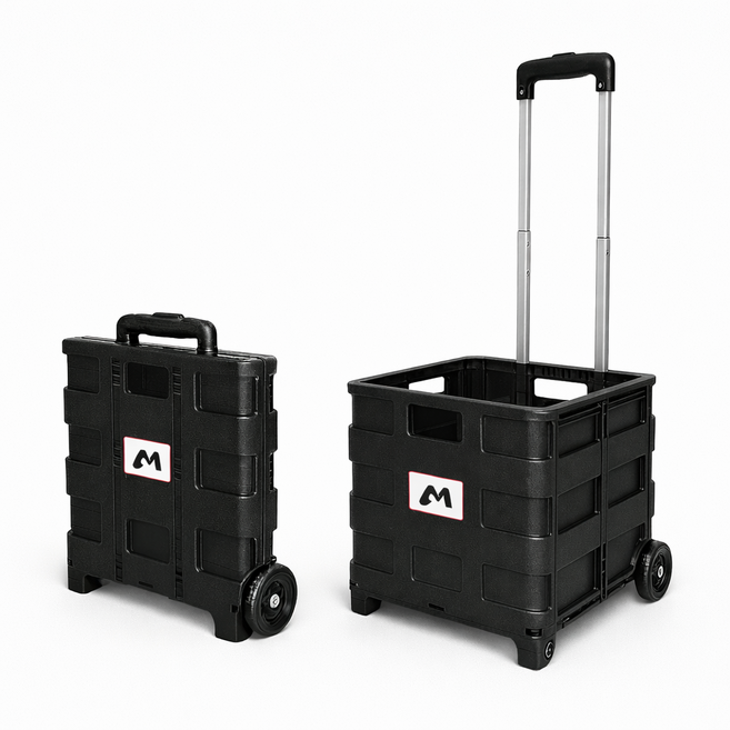 아트리빙스 캠필용 폴딩 카트 쇼핑, 블랙, 1개