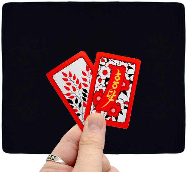 어바인 기본 화투 + 인조세무 매트 놀이 세트 고스톱 포커 보드게임 윷놀이 마작 명절, 블랙, 1개