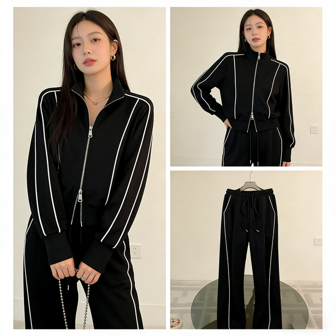 스타일닥터 여성 트레이닝복 세트 긴팔세트 집업 캐주얼 상하의 세트 남녀 공용 커플룩