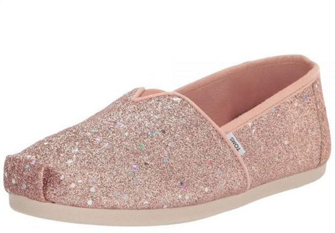 TOMS 여성용 글리터 알파르가타 로퍼 플랫 로즈 골드 코스믹 332100