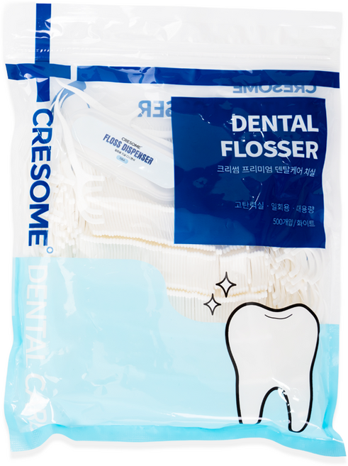 크리썸 치실 휴대용 대용량 일회용 튼튼한 400d 치실, 1세트, 500개입, 8cm