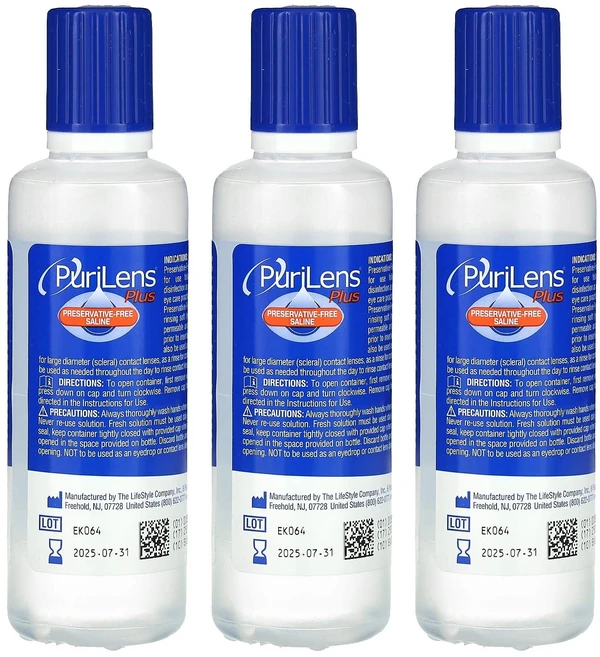 건강챙기세요 Purilens 플러스 보존제 무함유 식염수 용기 3개 각 120ml(4fl oz) 백살까지오래오래, Purilens플러스보존제무함유식염수용기3개각120ml - 쿠팡