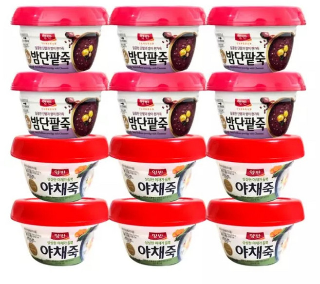 동원 양반 야채죽 287.5g+ 밤단팥죽 285g 12개, 287.5g