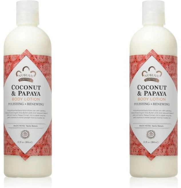 Nubian Heritage 누비안 헤리티지 코코넛 파파야 바디 로션 384ml 2팩 - 쿠팡