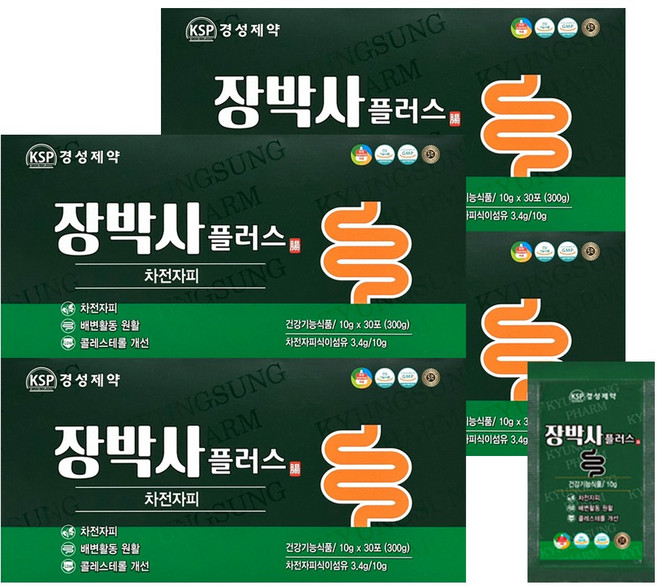 경성제약 장박사 플러스 4BOX 차전자피 식이섬유, 10g, 40개