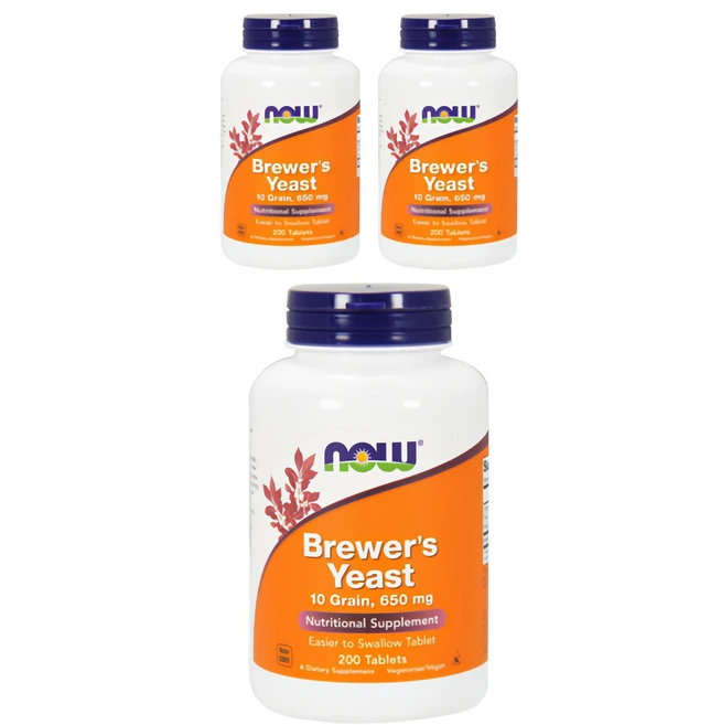 나우푸드 브루어스 이스트 650mg 타블렛, 200정, 3개 - 쿠팡