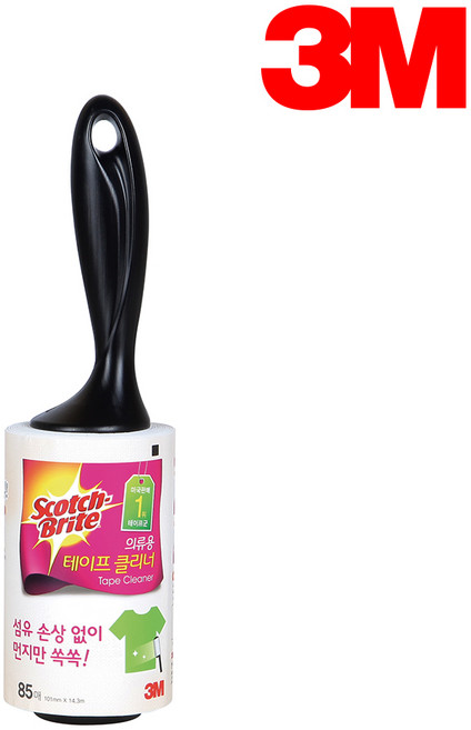 3M 스카치브라이트 의류용 테이프 클리너 본품 돌돌이 털 먼지 제거 크리너 청소, 1개