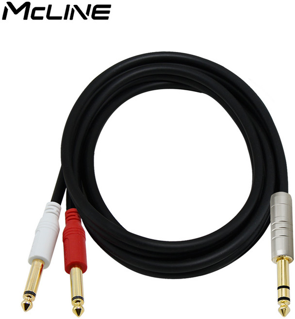 스테레오 5.5 (6.3) TRS - 2 모노 TS Y형 케이블 앰프 키보드 음향 오디오 믹서 인서트 연결선, MC-PA06 ST5.5-2모노고급 10M, 1개
