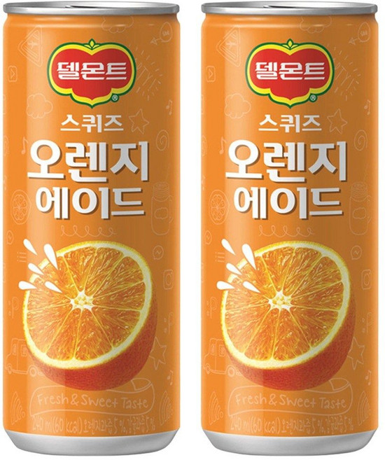 델몬트 스퀴즈 오렌지 240mlx30캔x2박스, 240ml, 60개