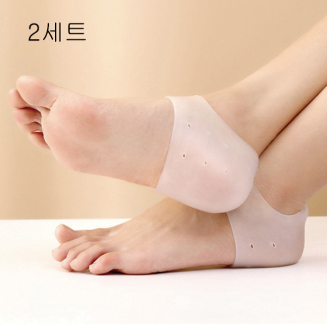 뒷꿈치 실리콘 각질패드 발꿈치 굳은살 각질 보습양말 발바닥 풋케어, 2세트