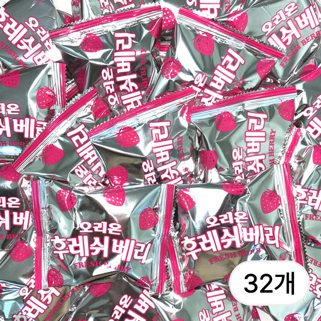 [영희네] 오리온 후레쉬베리 상큼한 딸기맛 어린이집 대용량 간식, 28g, 32개