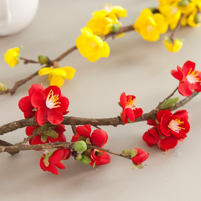 매화 조화 라틴 가지 63cm 3컬러 인테리어 봄 꽃 장식 소품 촬영 꾸미기, 레드 (( 01개 ))