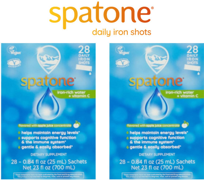 스파톤 네츄럴 액상 철분 아이언 워터 비타민 C 4세이상 사과맛 20ml 28개입 2팩, 2개, 560ml