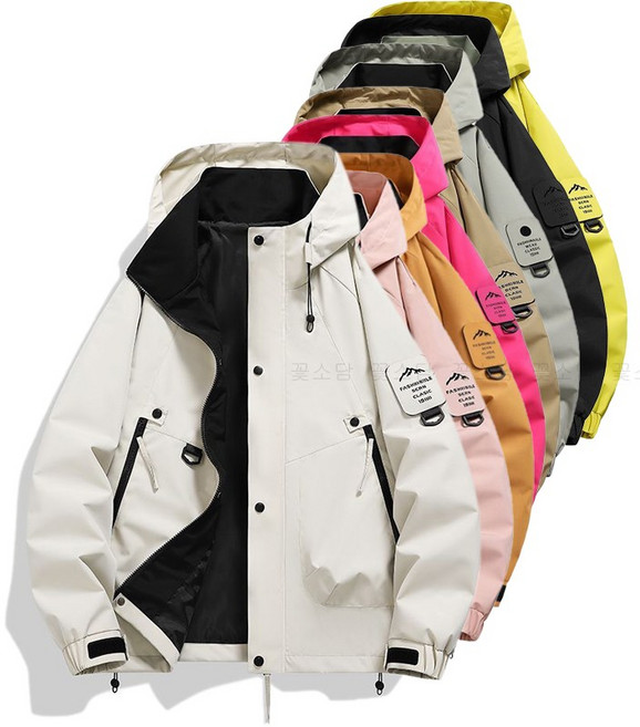꽃소담 남녀공용 빅사이즈 후드 바람막이 점퍼 봄가을 방풍 방수 등산 아웃도어 자켓 MAL26A637