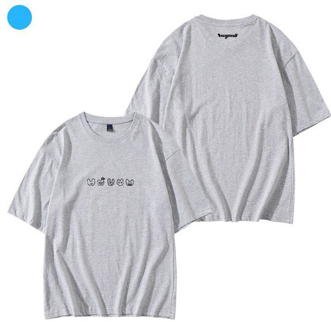 NewJeans 組合 應援 周邊 短袖T恤, 1個, 灰色XL 落肩偏大